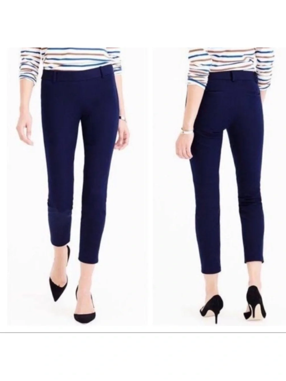 NWT‎ J Crew Women Minnie Pants Slim Navy Sz 4 Classic Nautical Office Minimalist